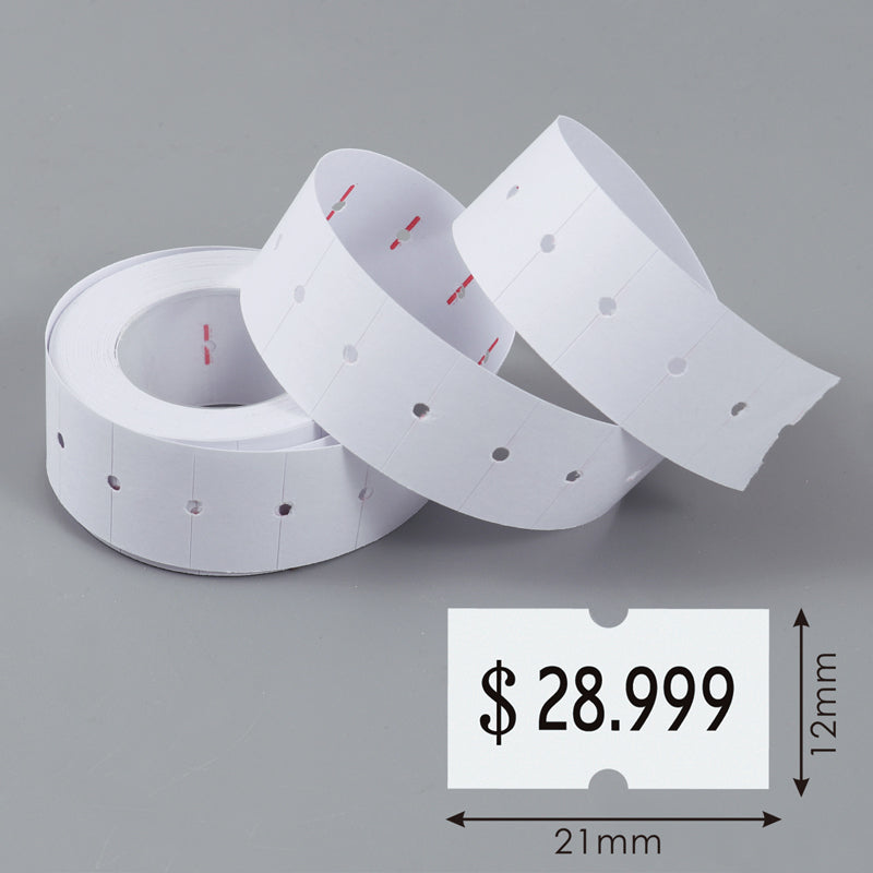 Pack of 10 Foska Self Adhesive White Blank Price Label Rolls (5000 Tickets)