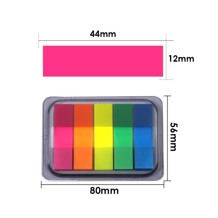 Single 100 Sheets Colorful Page Marker Index Tab Removable Sticky Notes
