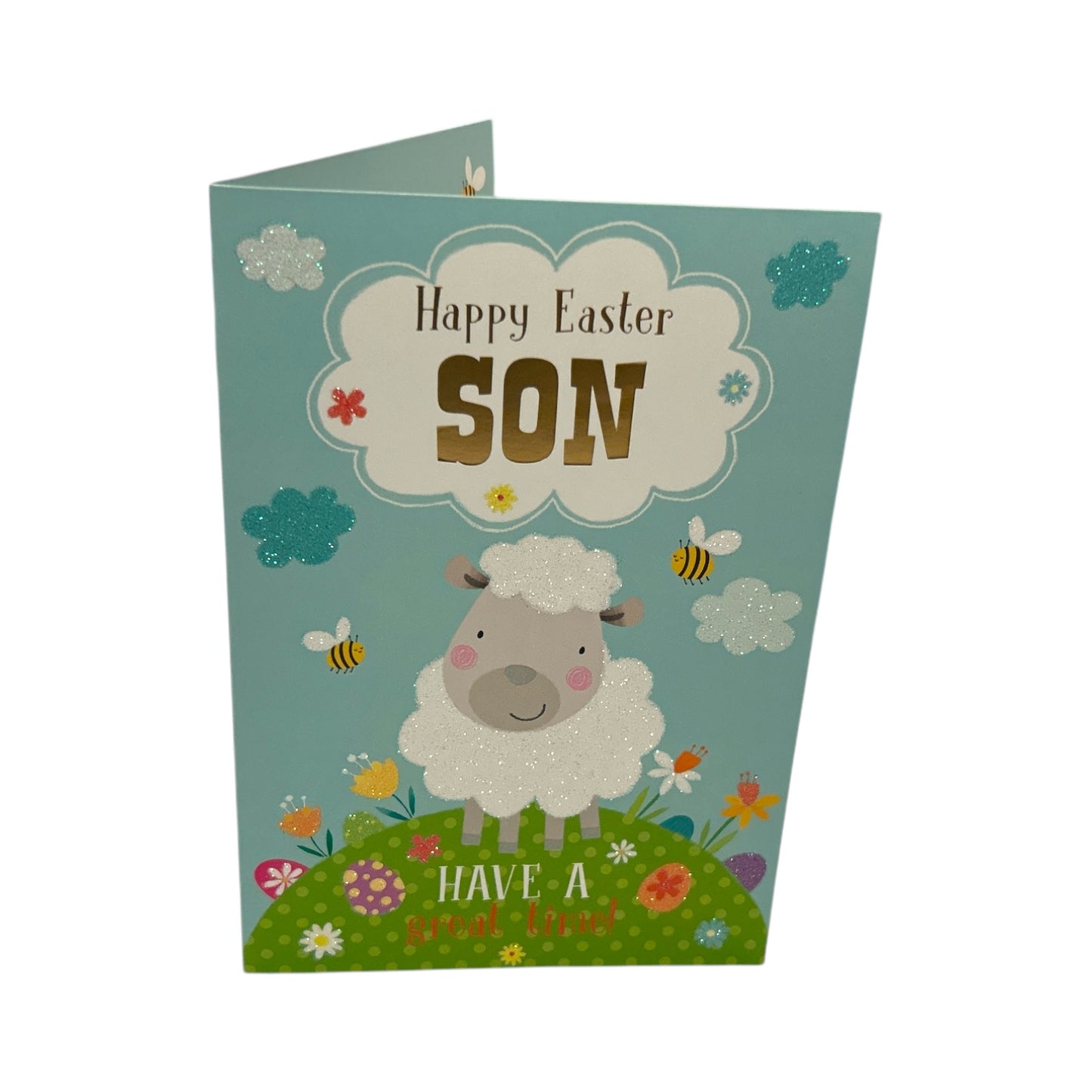 For Son Cute Lamb with Bees Design Easter Card