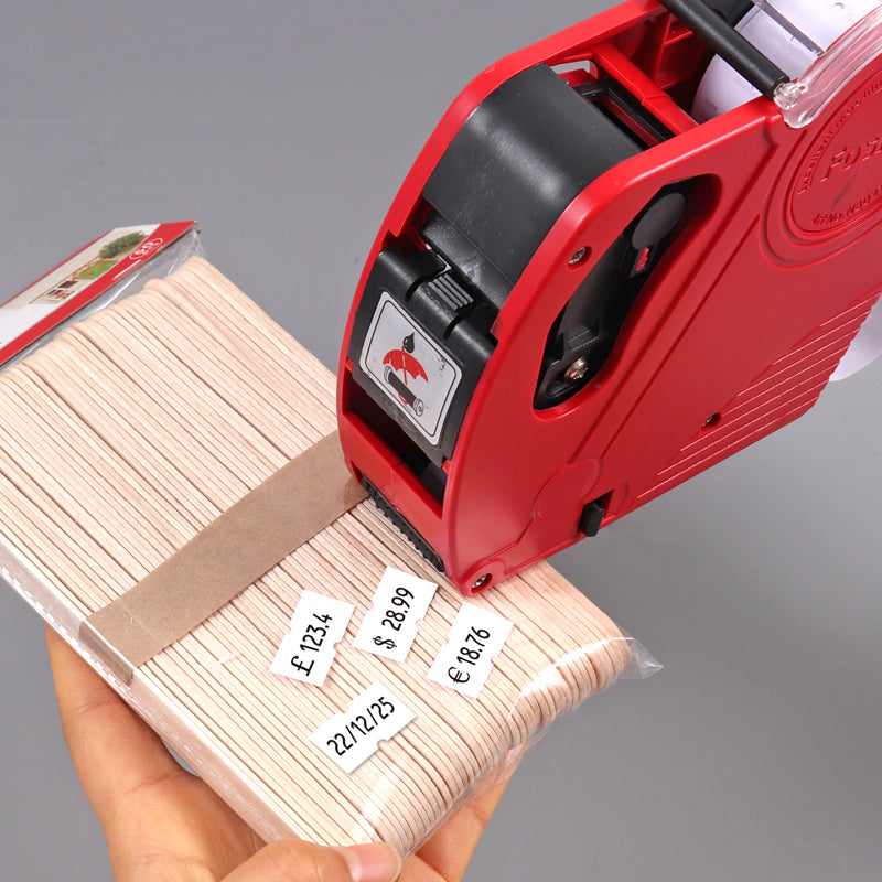 Pack of 10 Foska Self Adhesive White Blank Price Label Rolls (5000 Tickets)