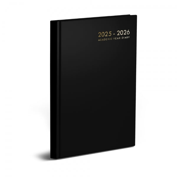 Black 2025-2026 A5 Week To View Academic Diary