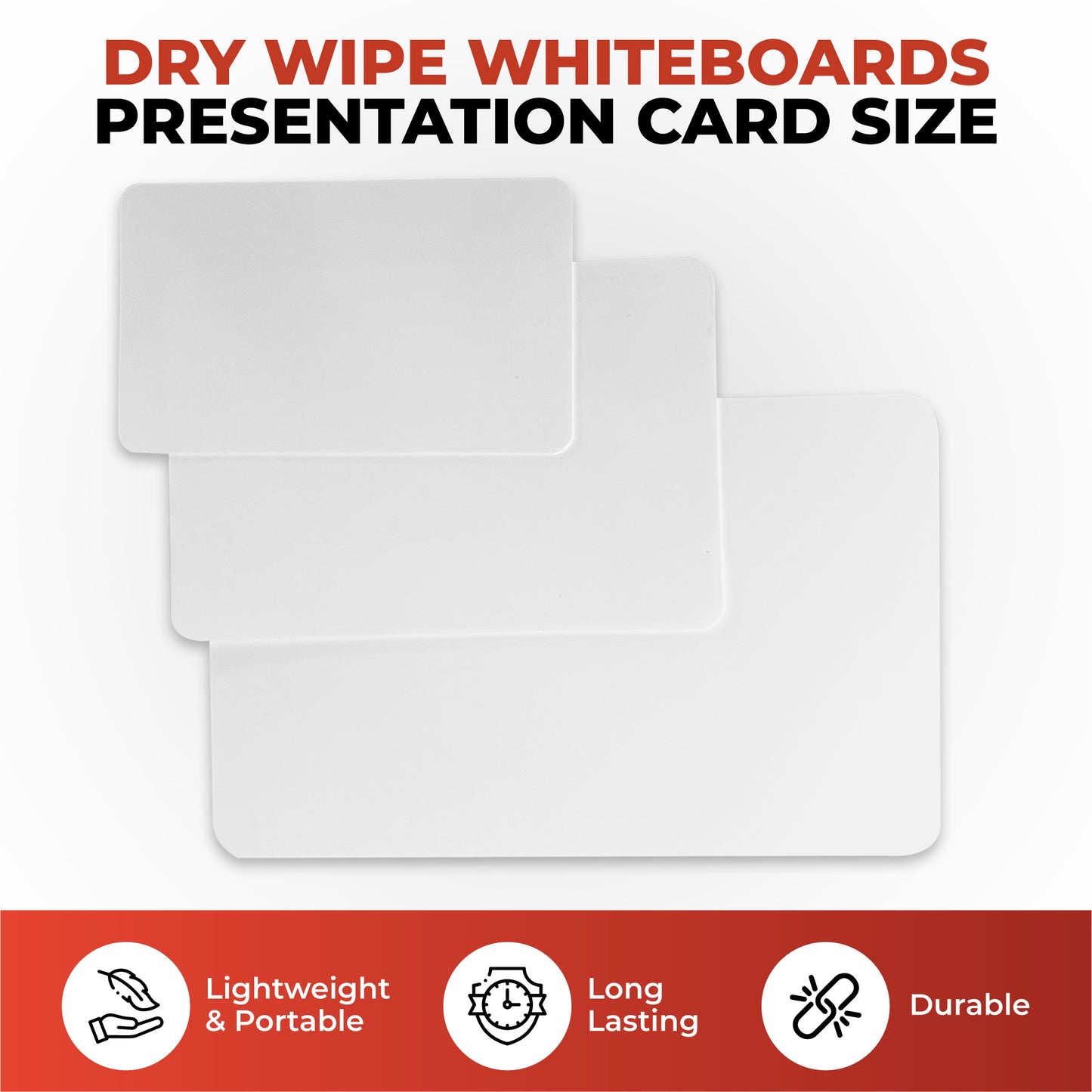 Pack of 12 8x5" Size Dry Wipe Whiteboards - Presentation Card Size