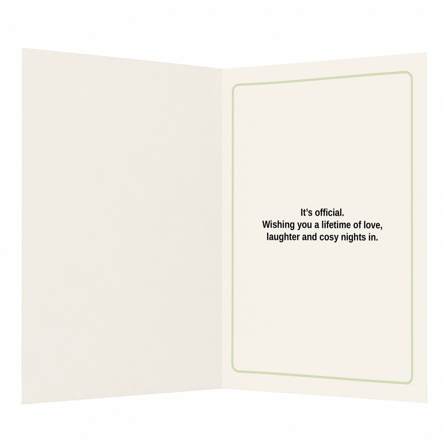 Marriage: Legally Cosy Wedding Card