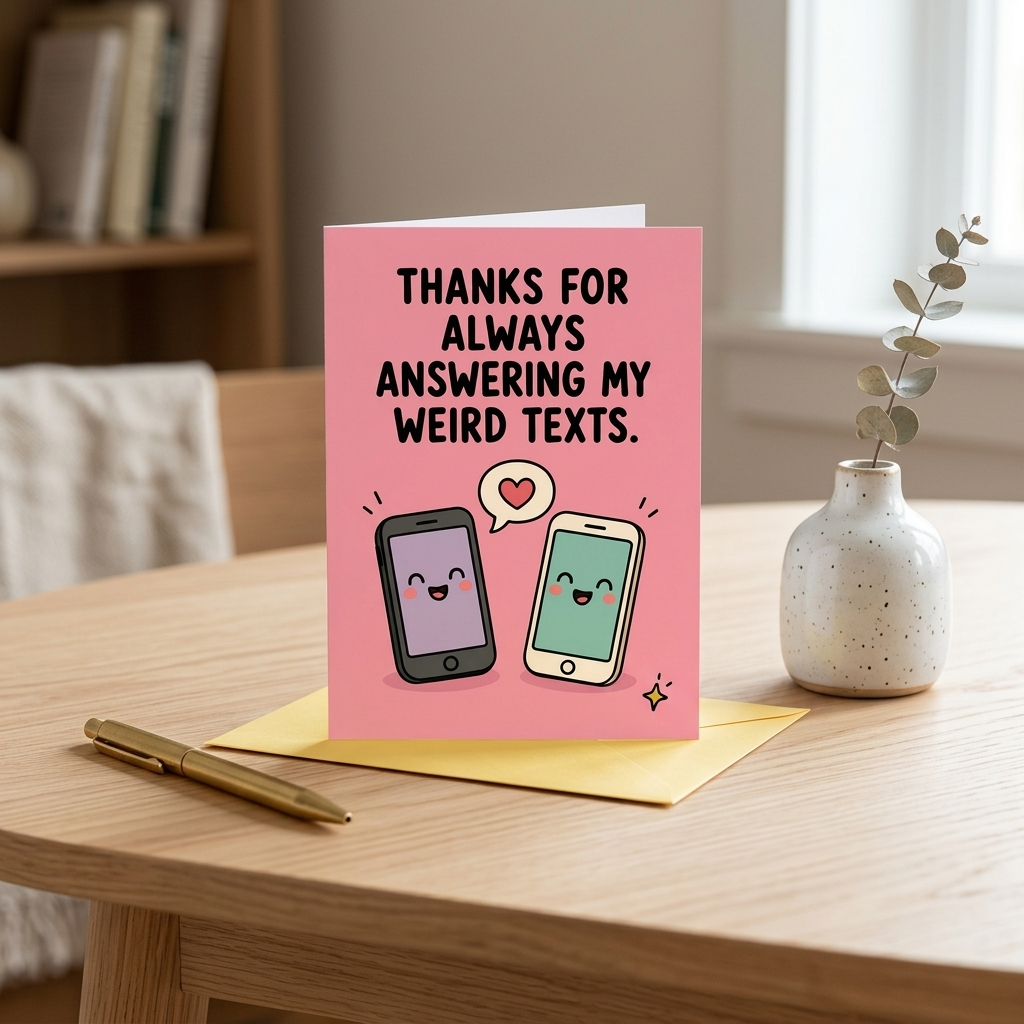 Thanks for Always Answering my Weird Texts Card