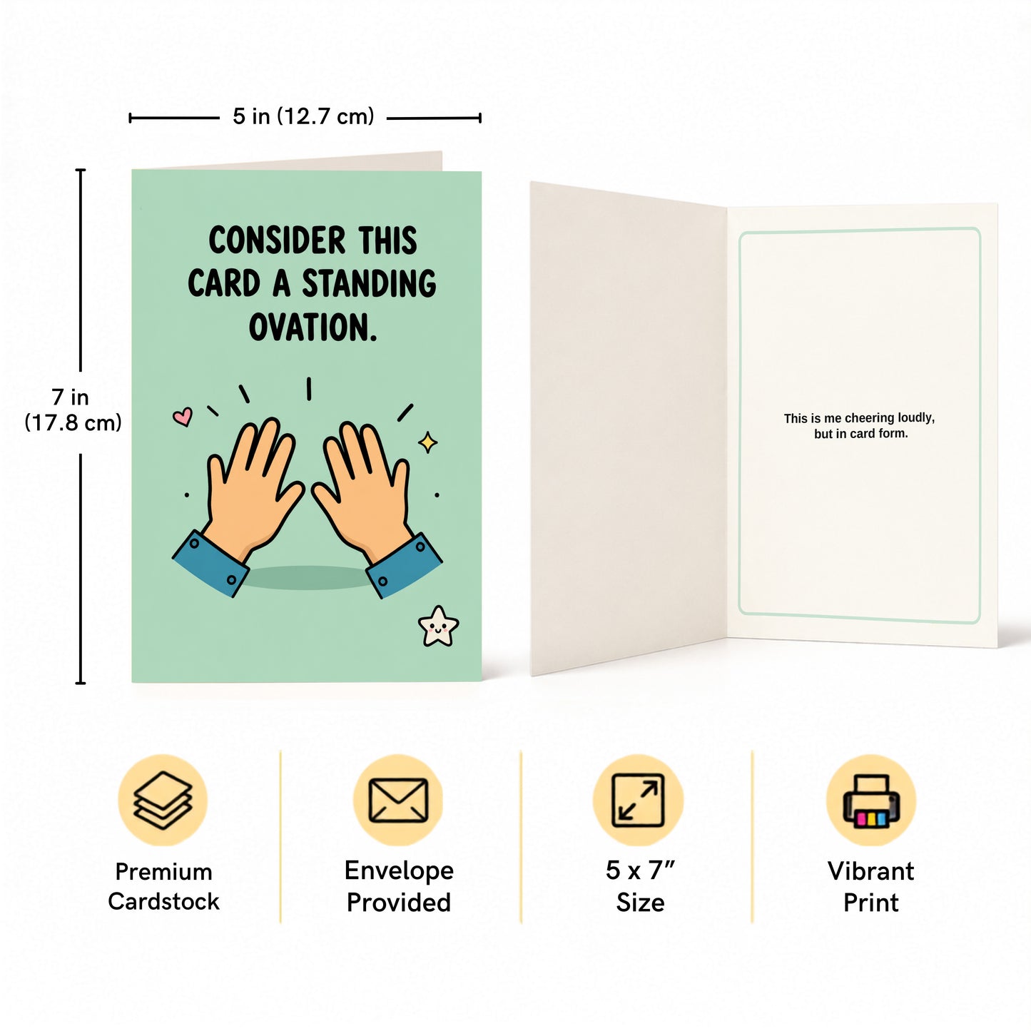 Consider This Card a Standing Ovation Well Done Open Card