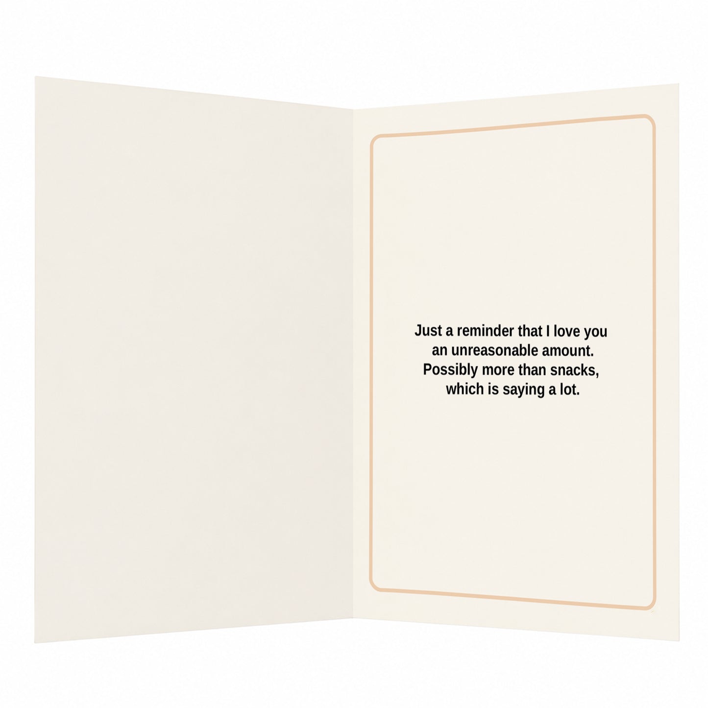 Love You More Than Snacks Open Card Valentine's Day, Anniversary