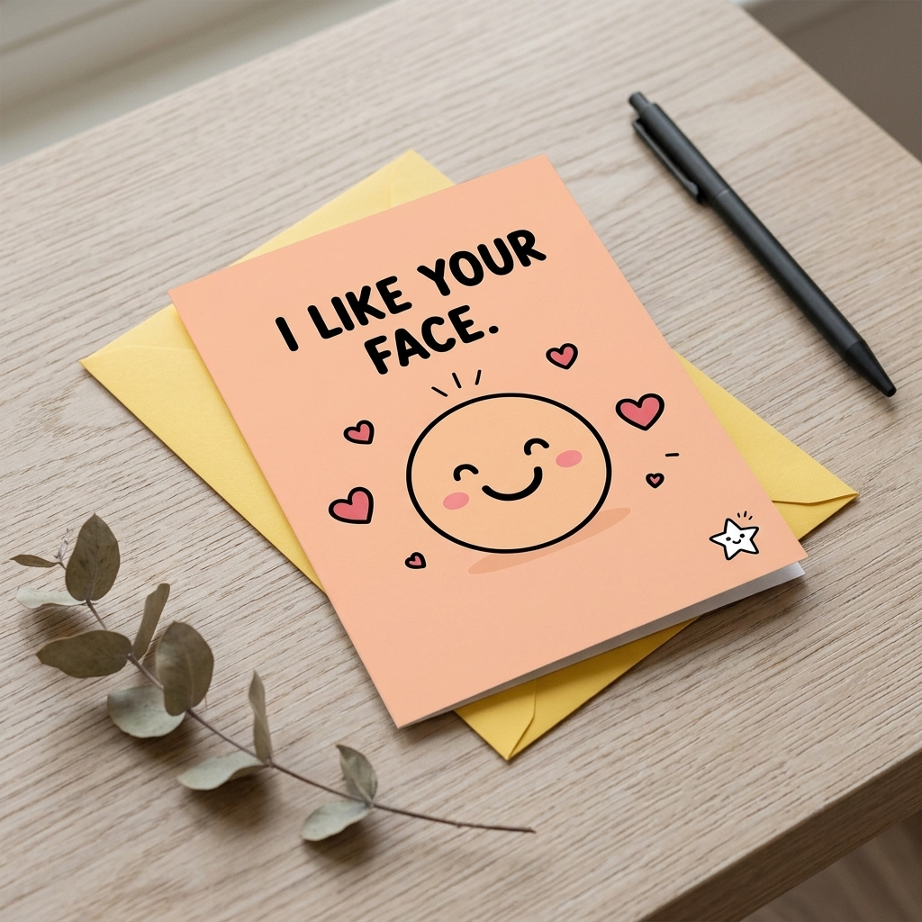I Like Your Face Open Greeting Card