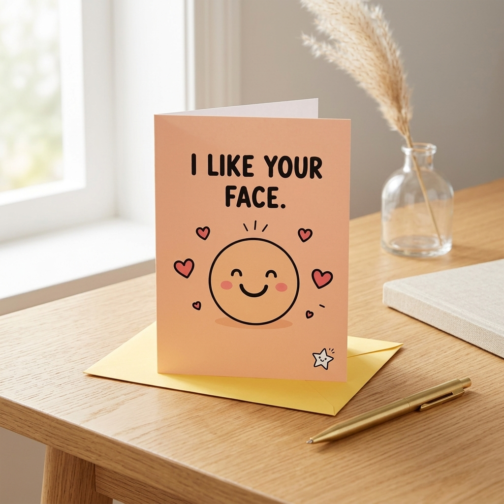 I Like Your Face Open Greeting Card