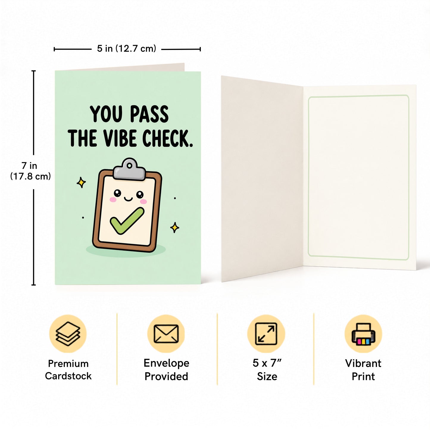 You Pass the Vibe Check Open Greeting Card