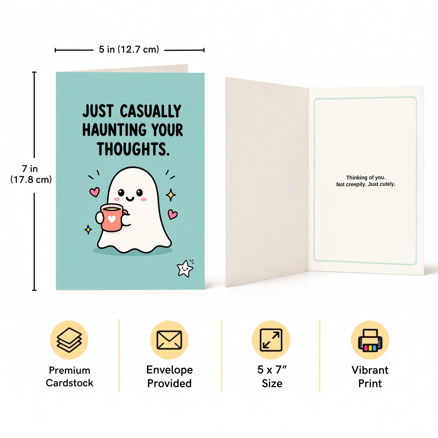 Just Casually Haunting Your Thoughts Thinking Of You Open Card