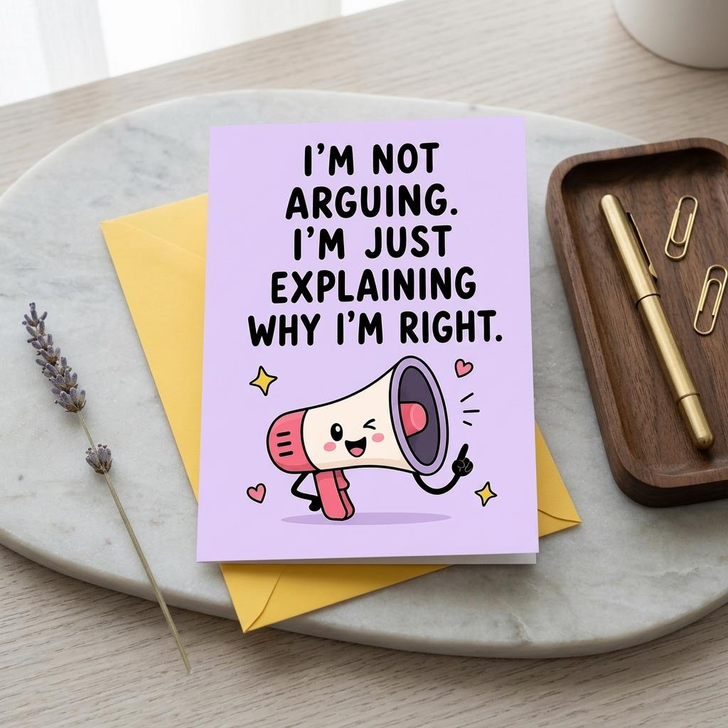 I'm Not Arguing I'm Just Explaining Why I'm Right Birthday Card