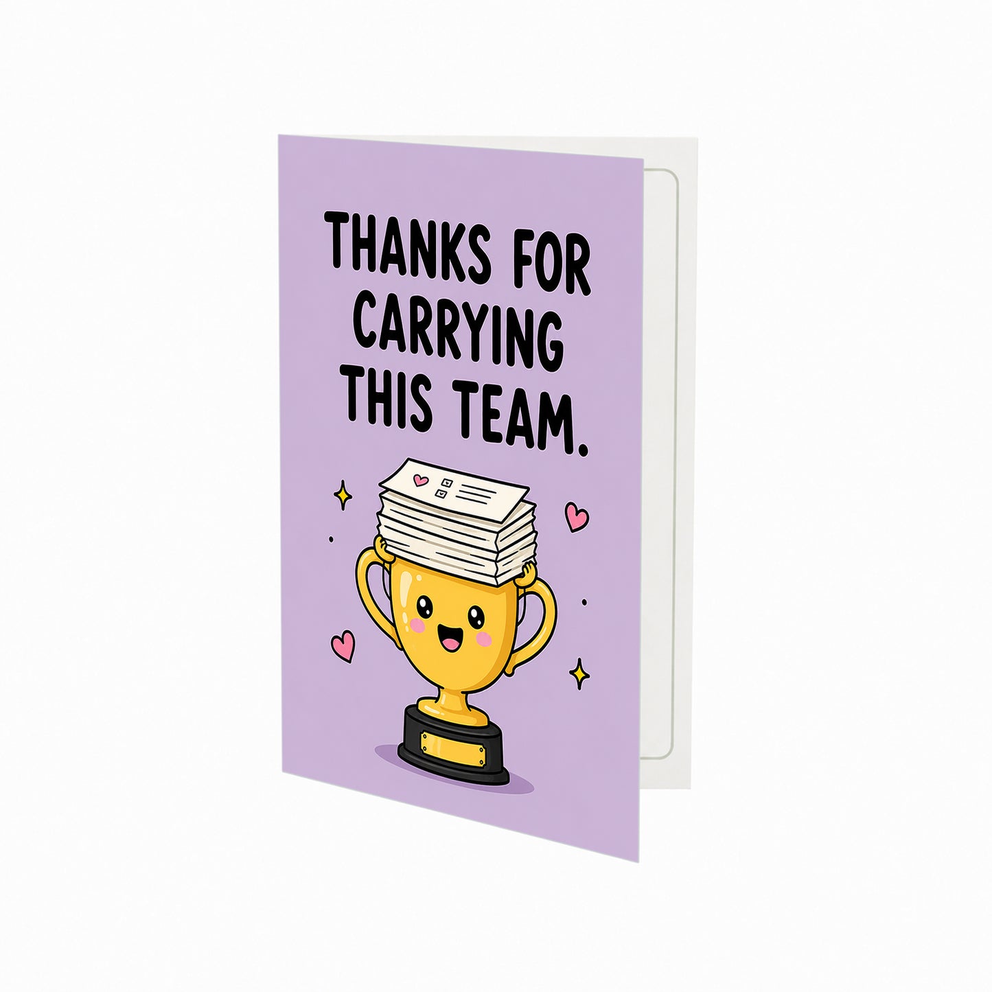 Trophy Design for Carrying This Team Thank You Card