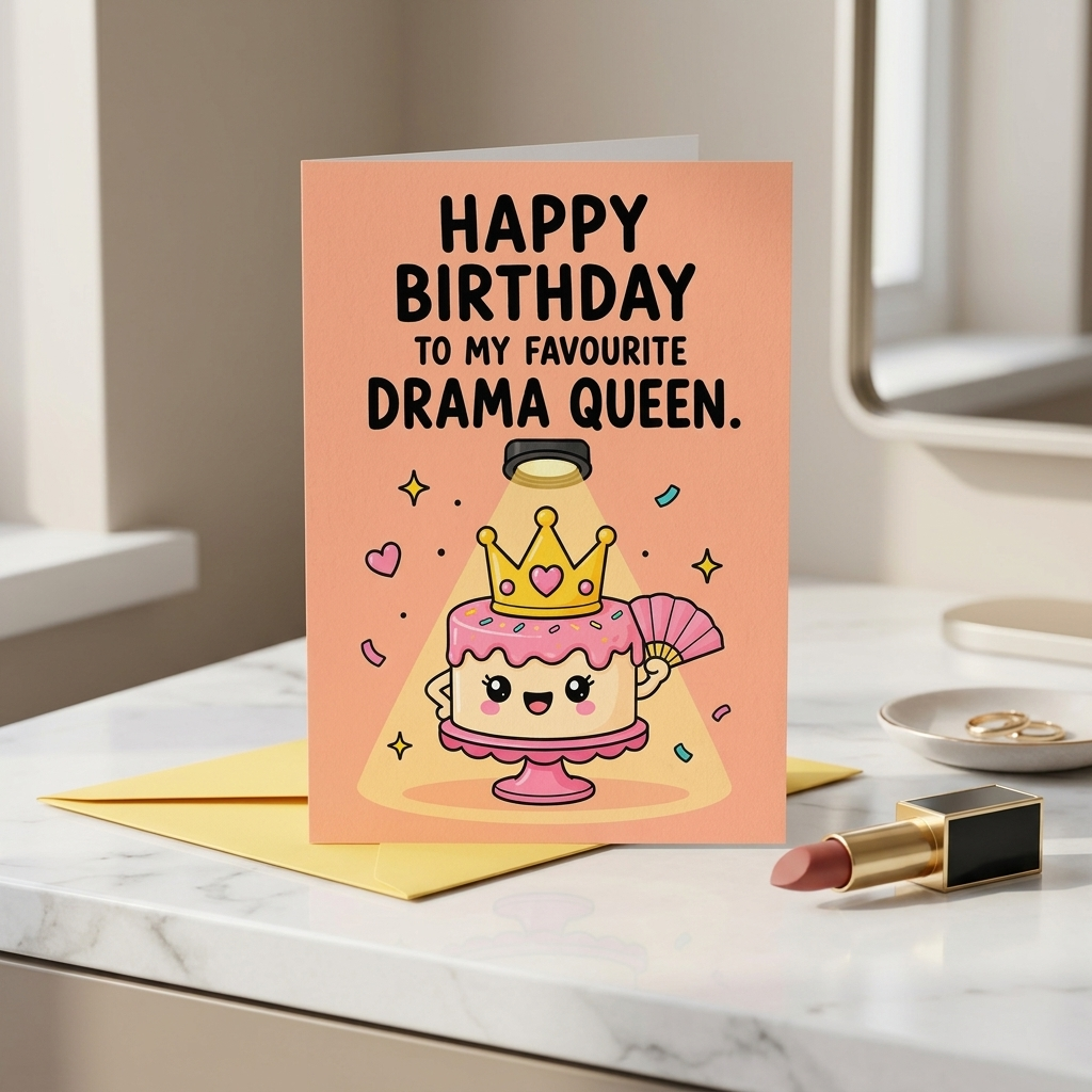 To My Favourite Drama Queen Birthday Card