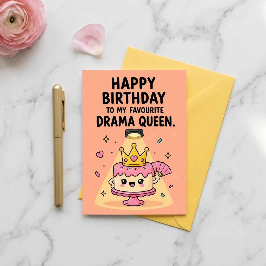 To My Favourite Drama Queen Birthday Card