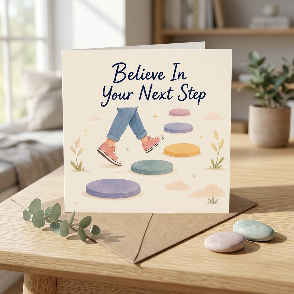 Believe In Your Next Step Encouragement Positive Support Inspirational Card