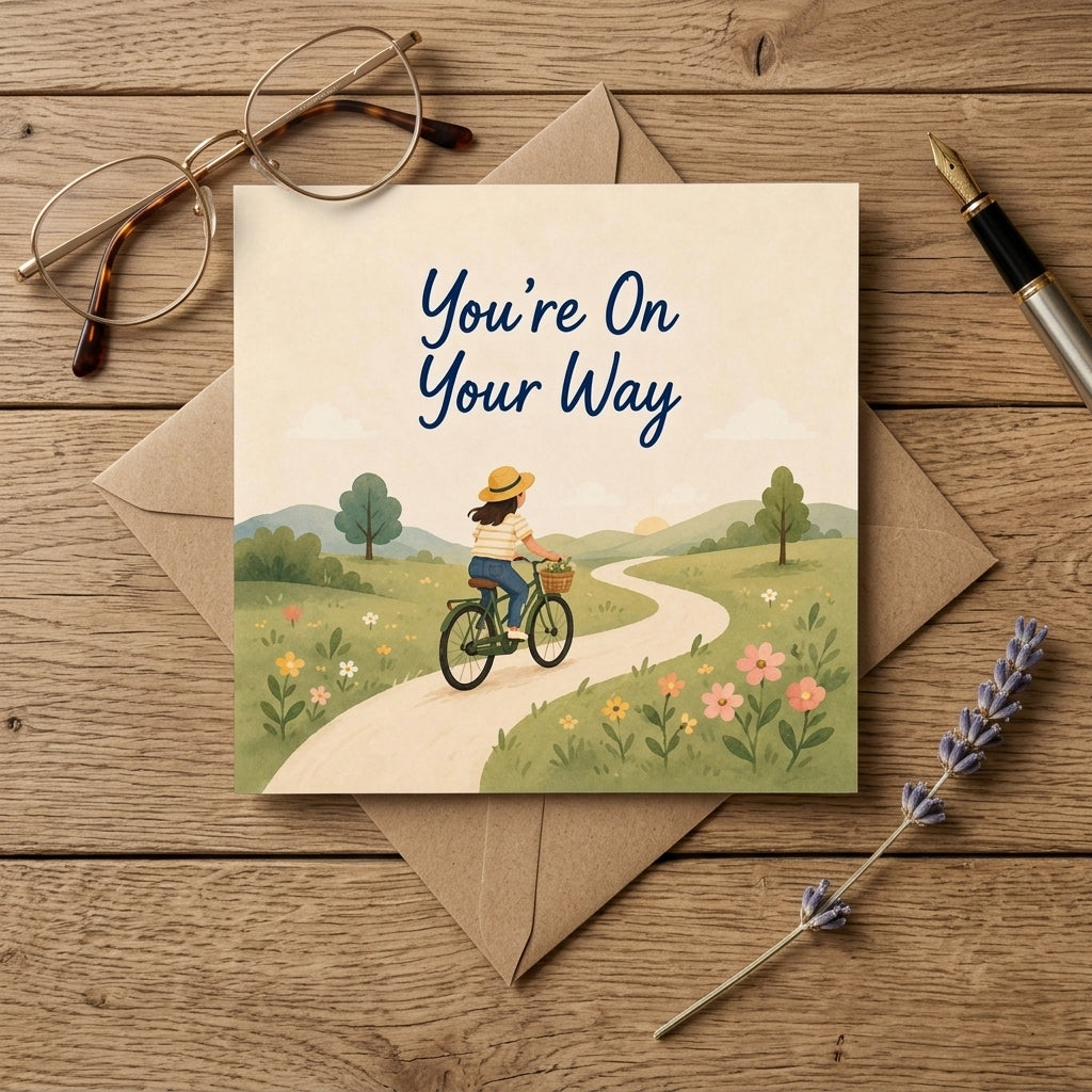 You're On Your Way Encouragement Card Progress, New Journey, Personal Growth