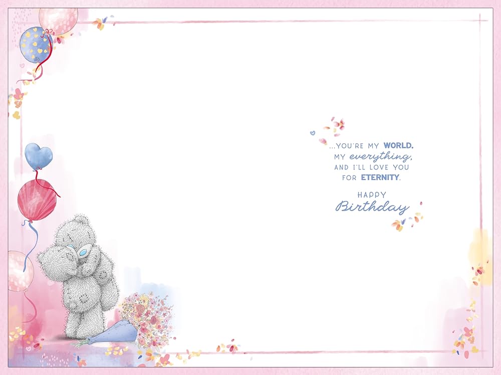 Bear With Flowers Lovely Wife Birthday Card