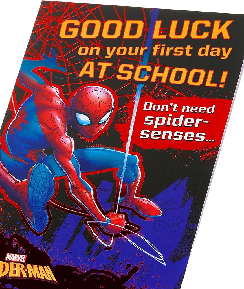 Spiderman Design Marvel First Day At School Card