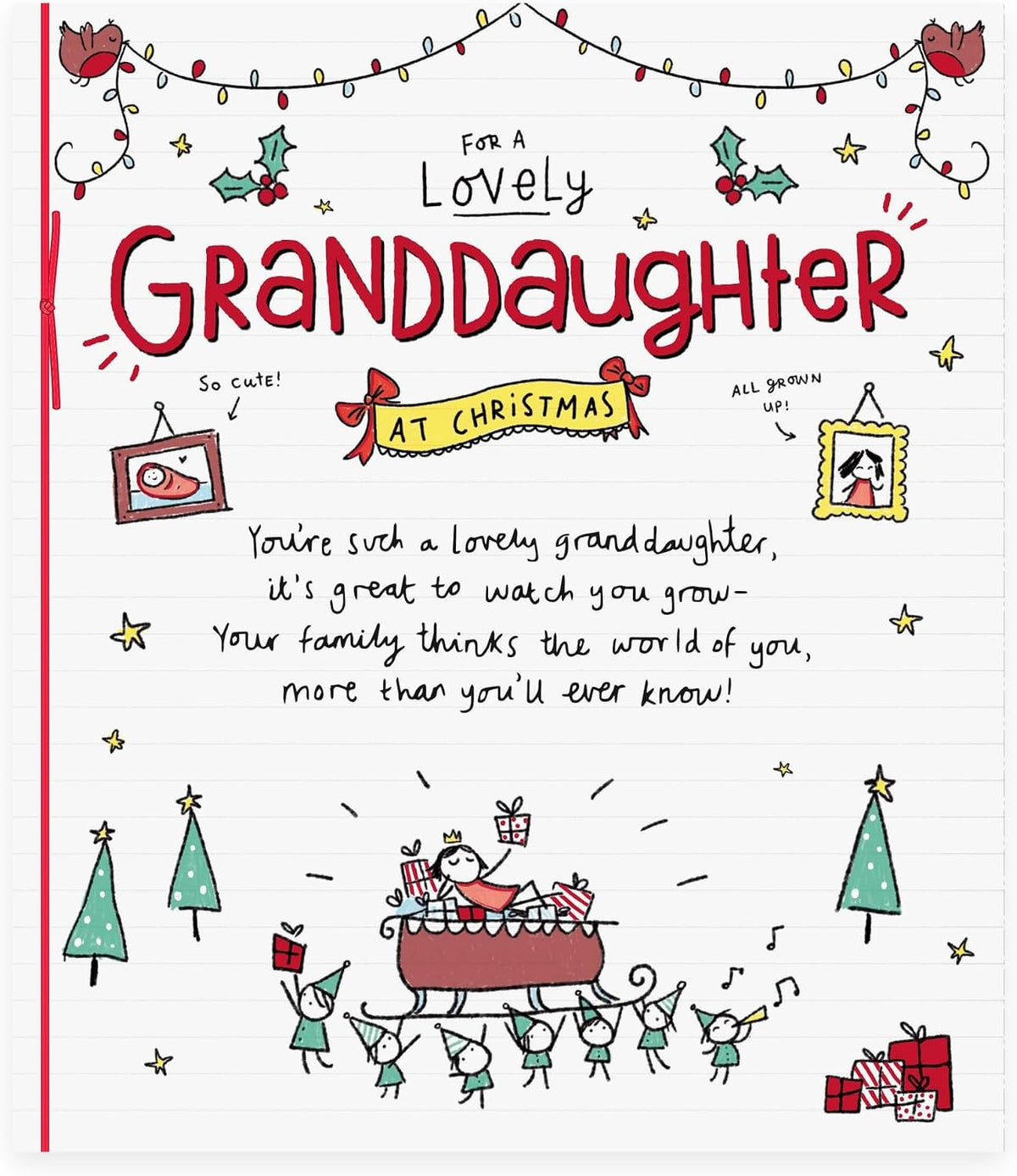 Lovely Verse Design Granddaughter Christmas Card