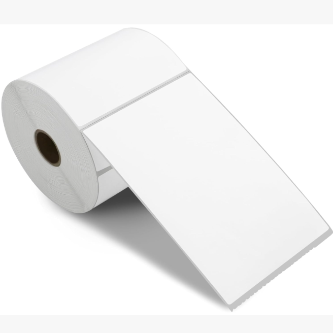 12 x Roll of 500 White Self Adhesive Thermal Printer Labels 4" x 6" (10.16 x 15.24cm)