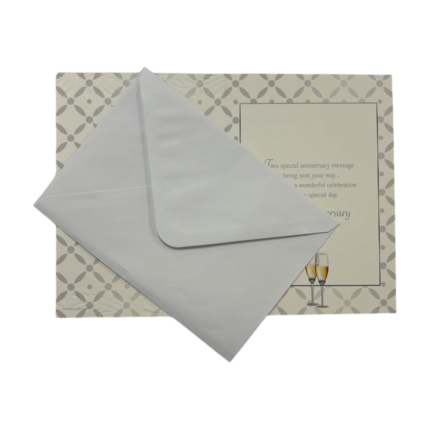 To Sister & Brother-In-Law Heart Frame Champagne Glass Design Anniversary Card