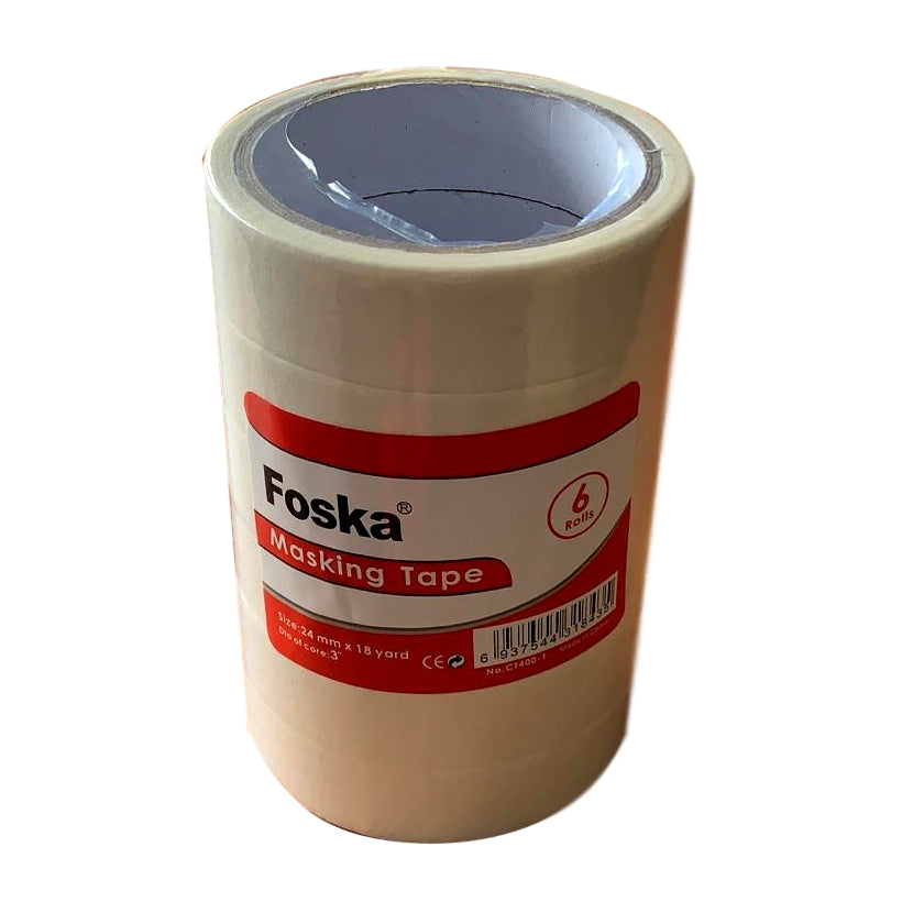 Pack of 6 Masking Tape 24mm x 18 yards