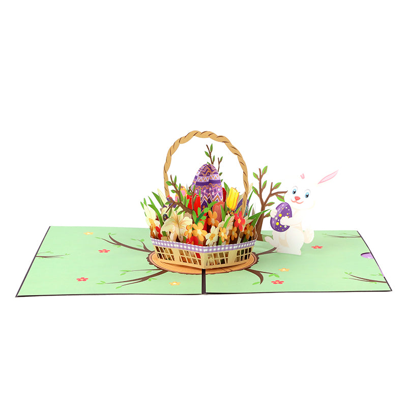Bunny’s Basket of Cheer 3D Pop Up Easter Card