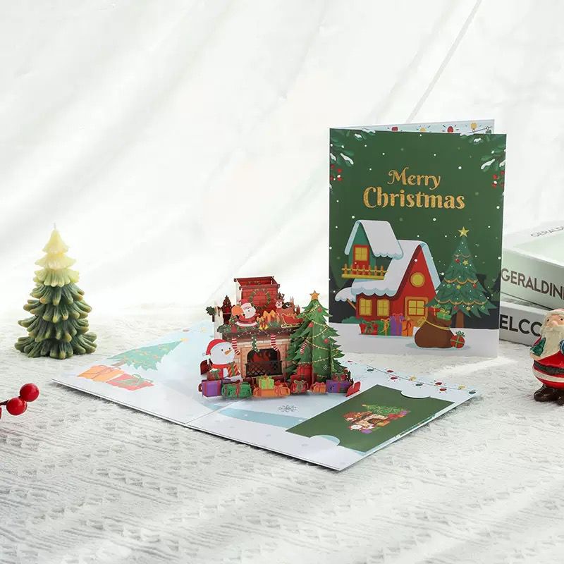 Jolly Santa & Fireplace Wonderland 3D Pop Up Christmas Card