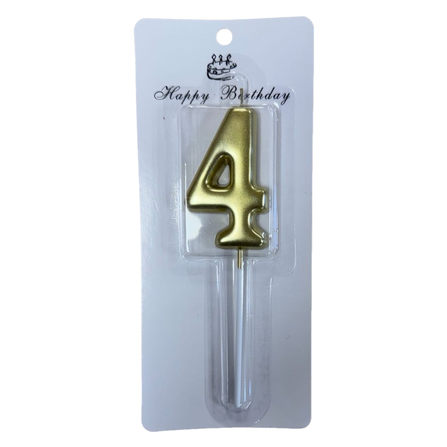 4 Number Gold-Plated Candle For Birthday Party