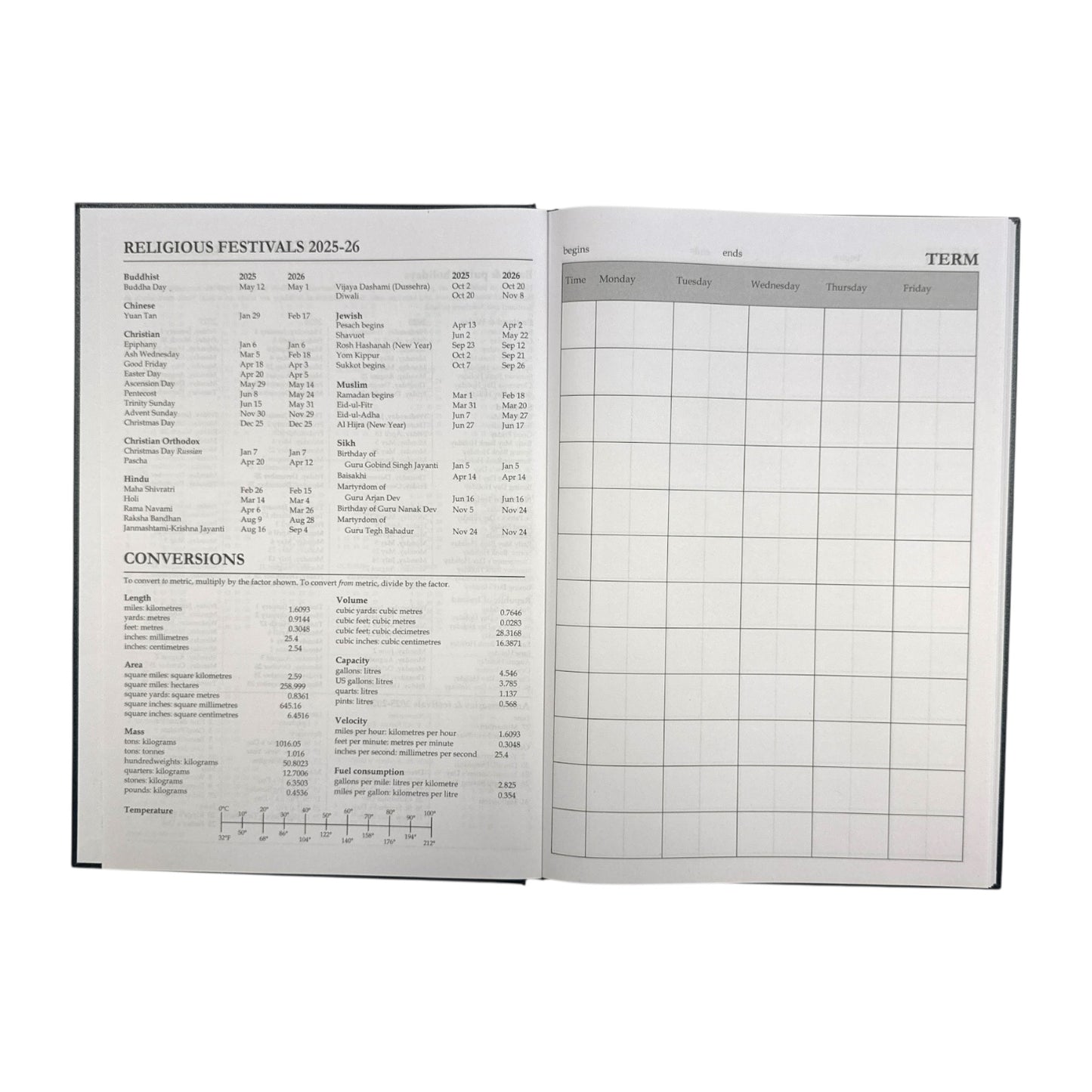 Janrax 2025-2026 A4 Week to View Black Academic Diary