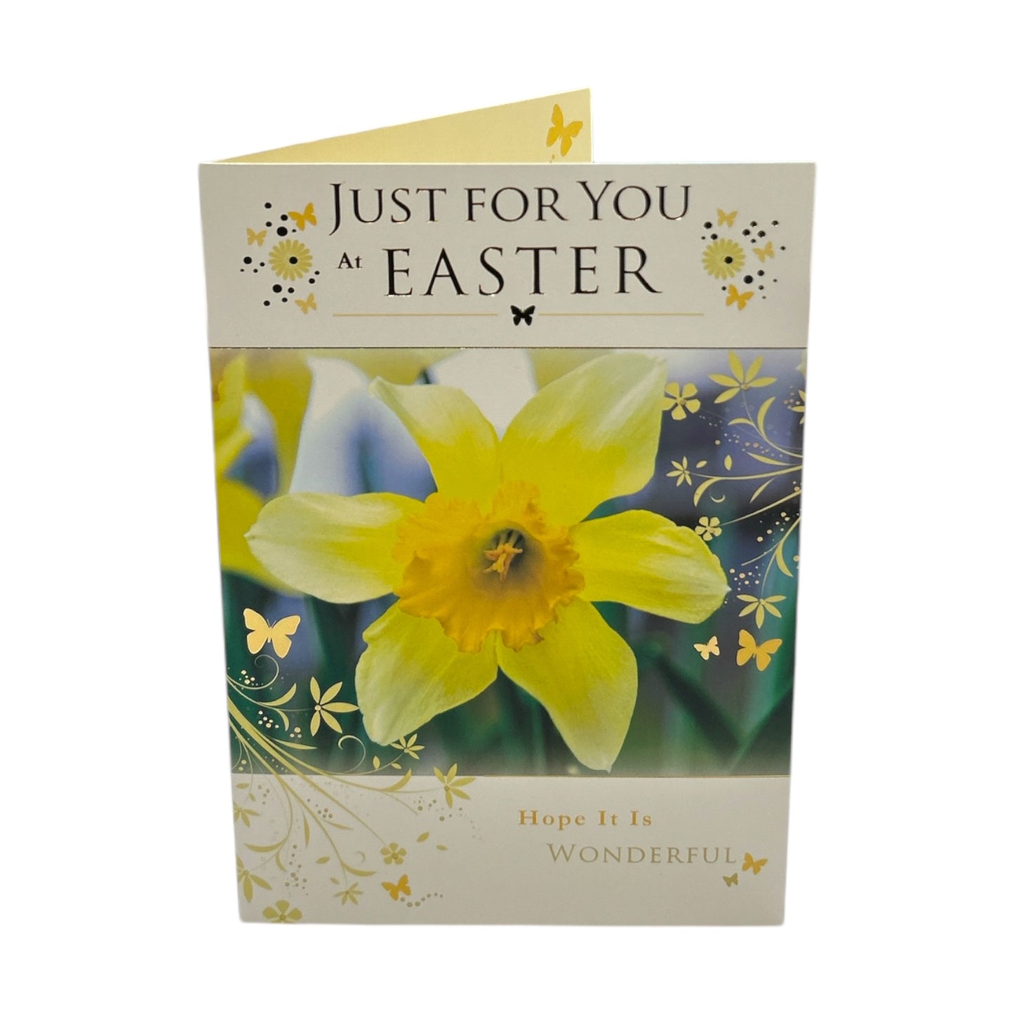 Just For You Photographic Daffodils Design Easter Card
