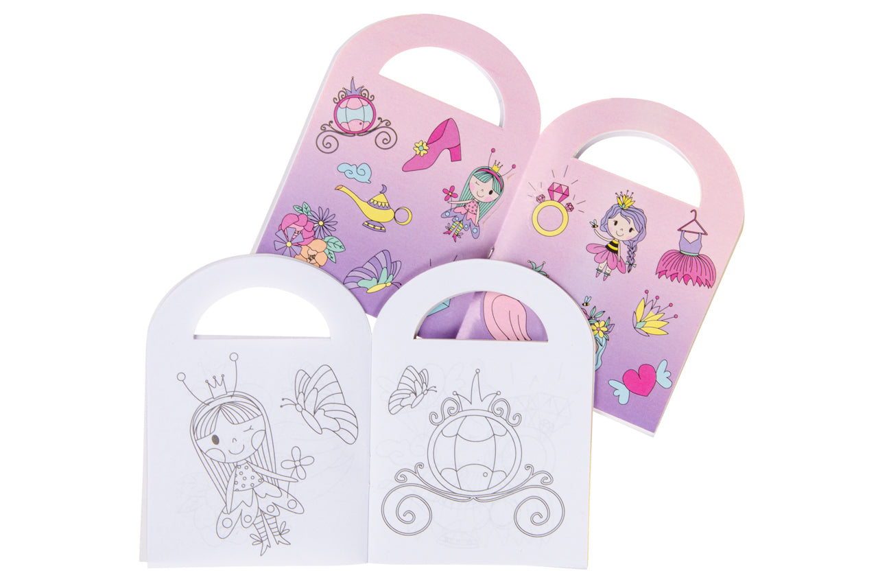 Pack of 48 Princess Coloring Mini Books with Stickers