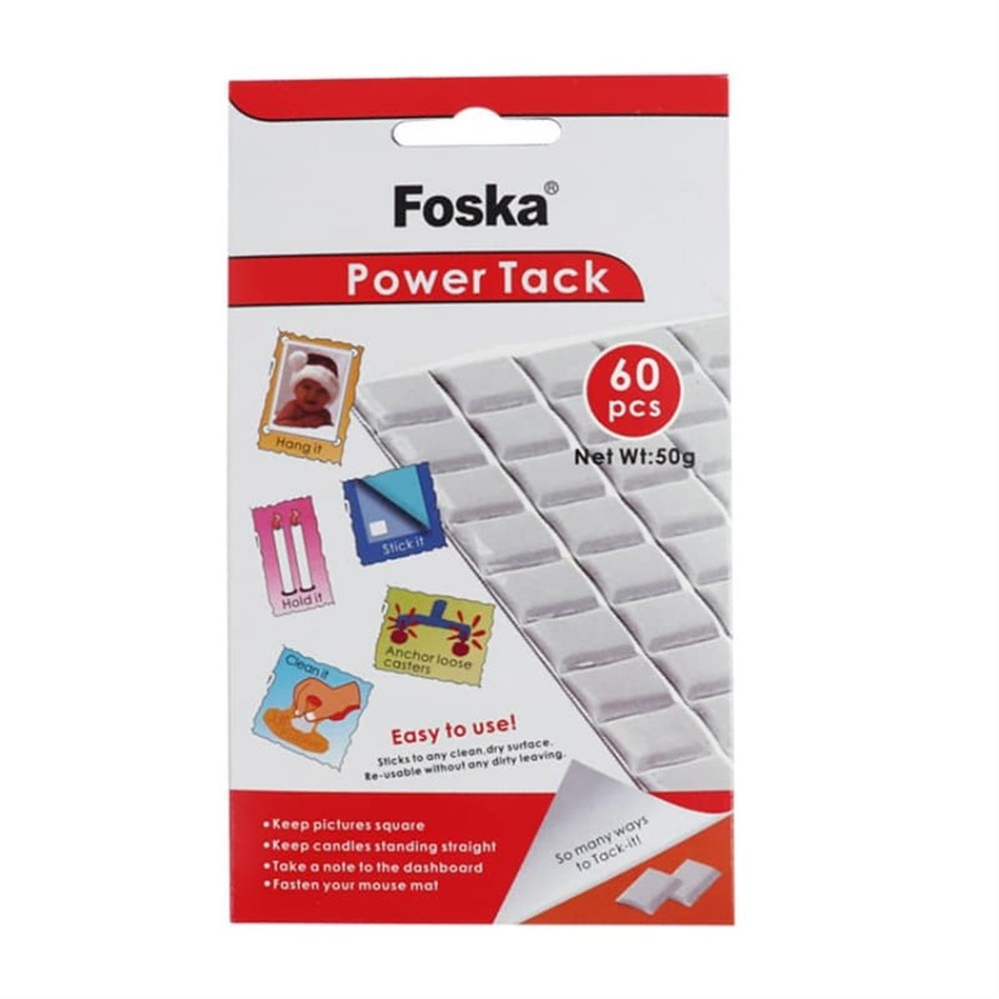 50g White Non-Toxic Removable and Reusable Power Sticky Tack