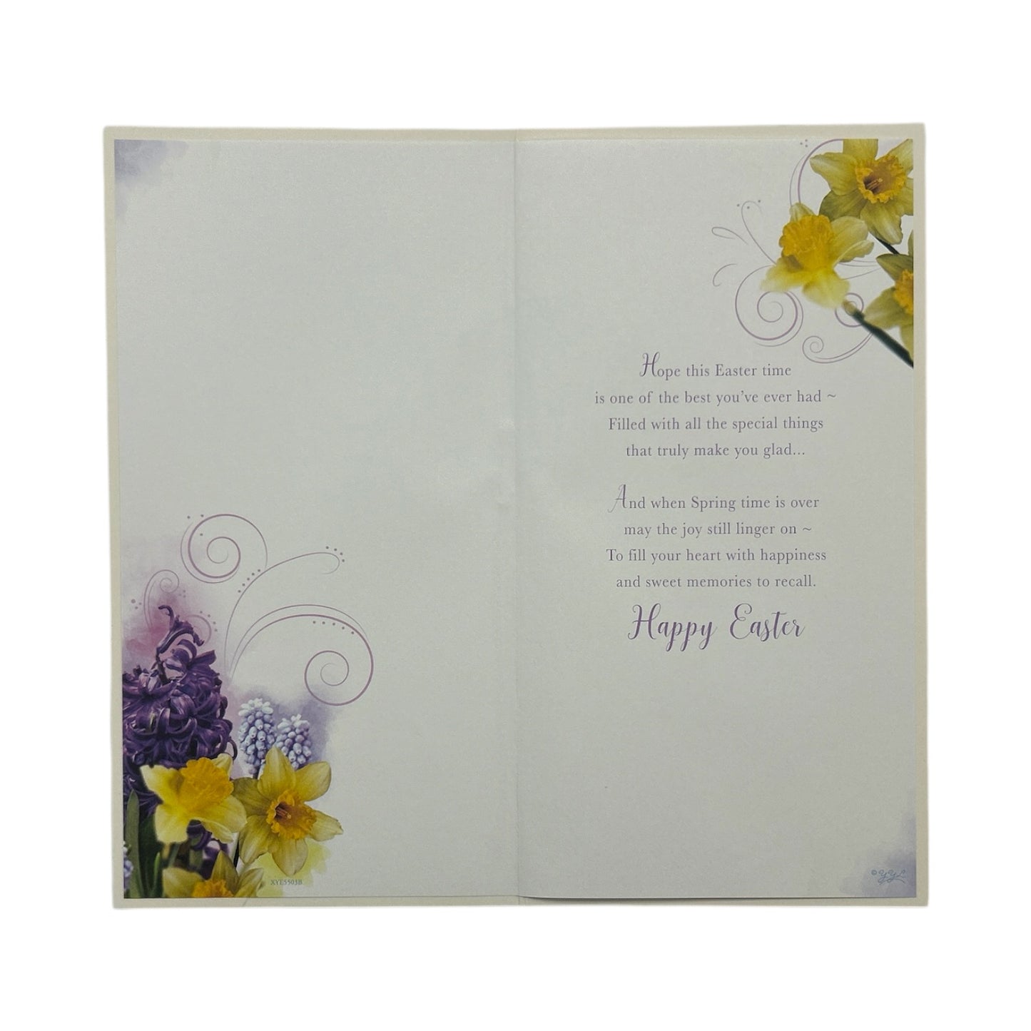 Mum And Dad Lilac And Daffodils Flowers Design Easter Card