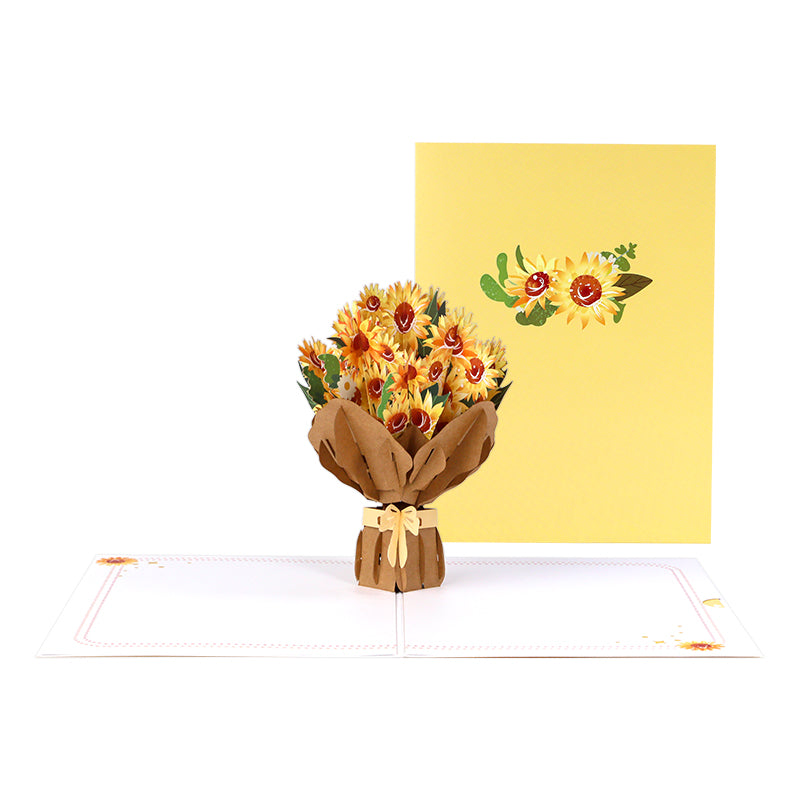 Bouquet of Sunflowers 3D Pop Up Greeting Card - Mother's Day Wedding Anniversary