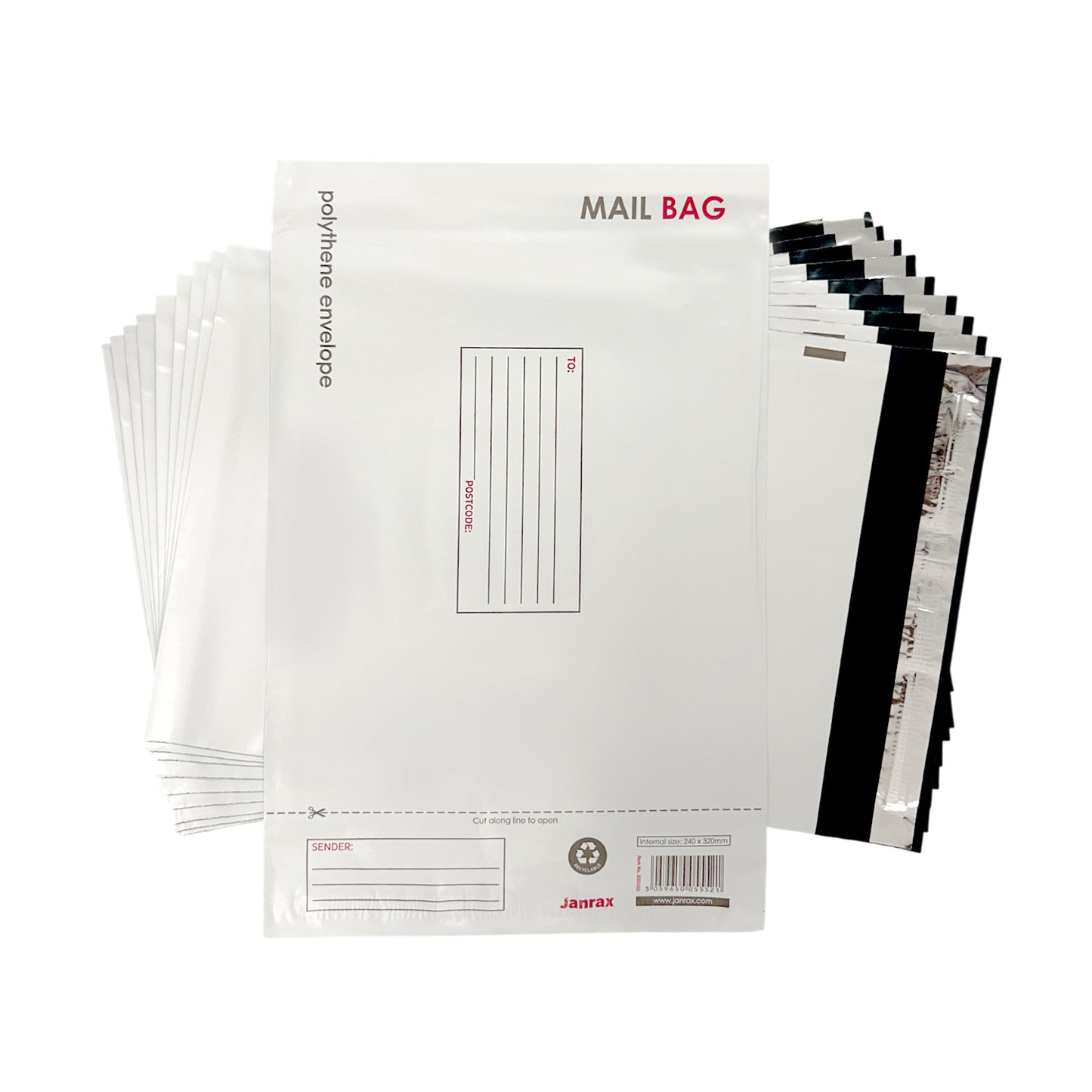 Pack of 20 Medium Polythene Mailing Bags 24x32cm – Secure Peel & Seal Envelopes