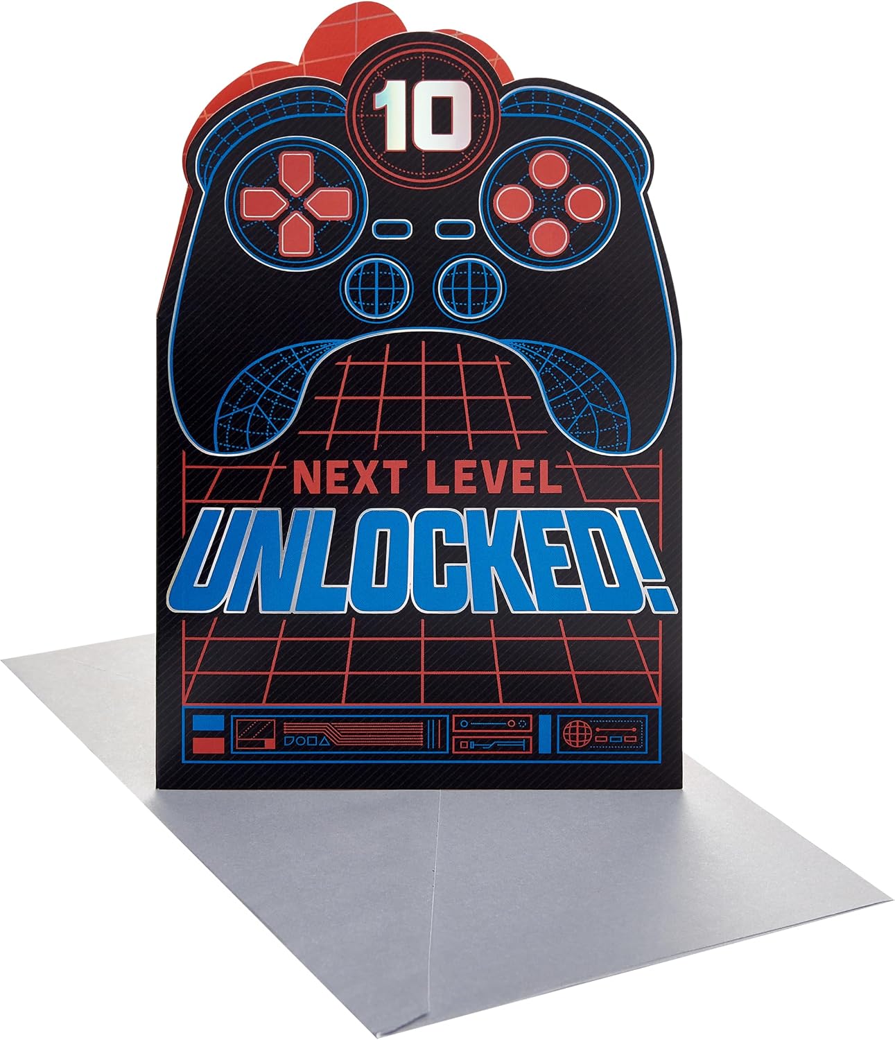 Level Unlocked Gaming Design 10th Birthday Card