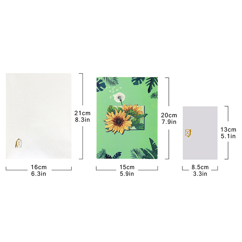 Golden Glow Sunflower 3D Pop Up Greeting Card