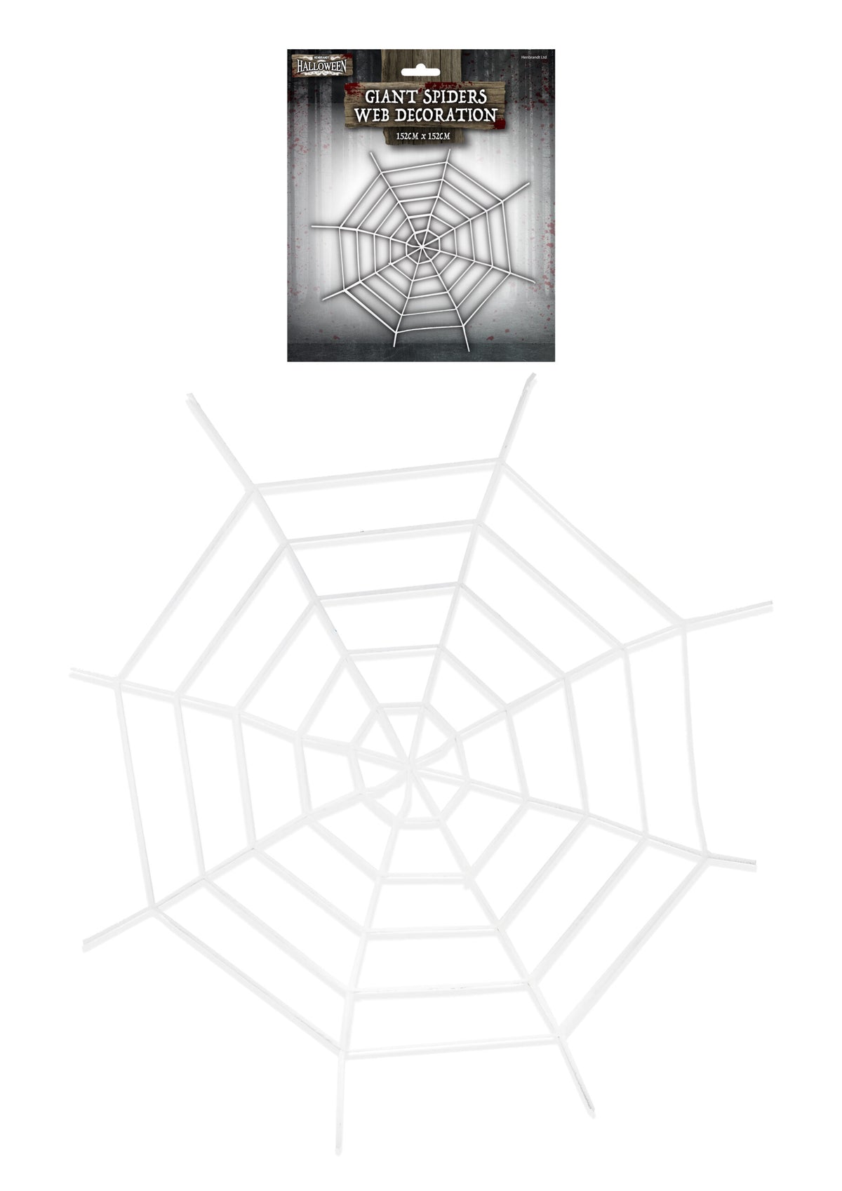 Pack of 3 Giant Spider Web Decoration (1.5m) - Spooky Halloween Party Prop for Indoor Outdoor Decor