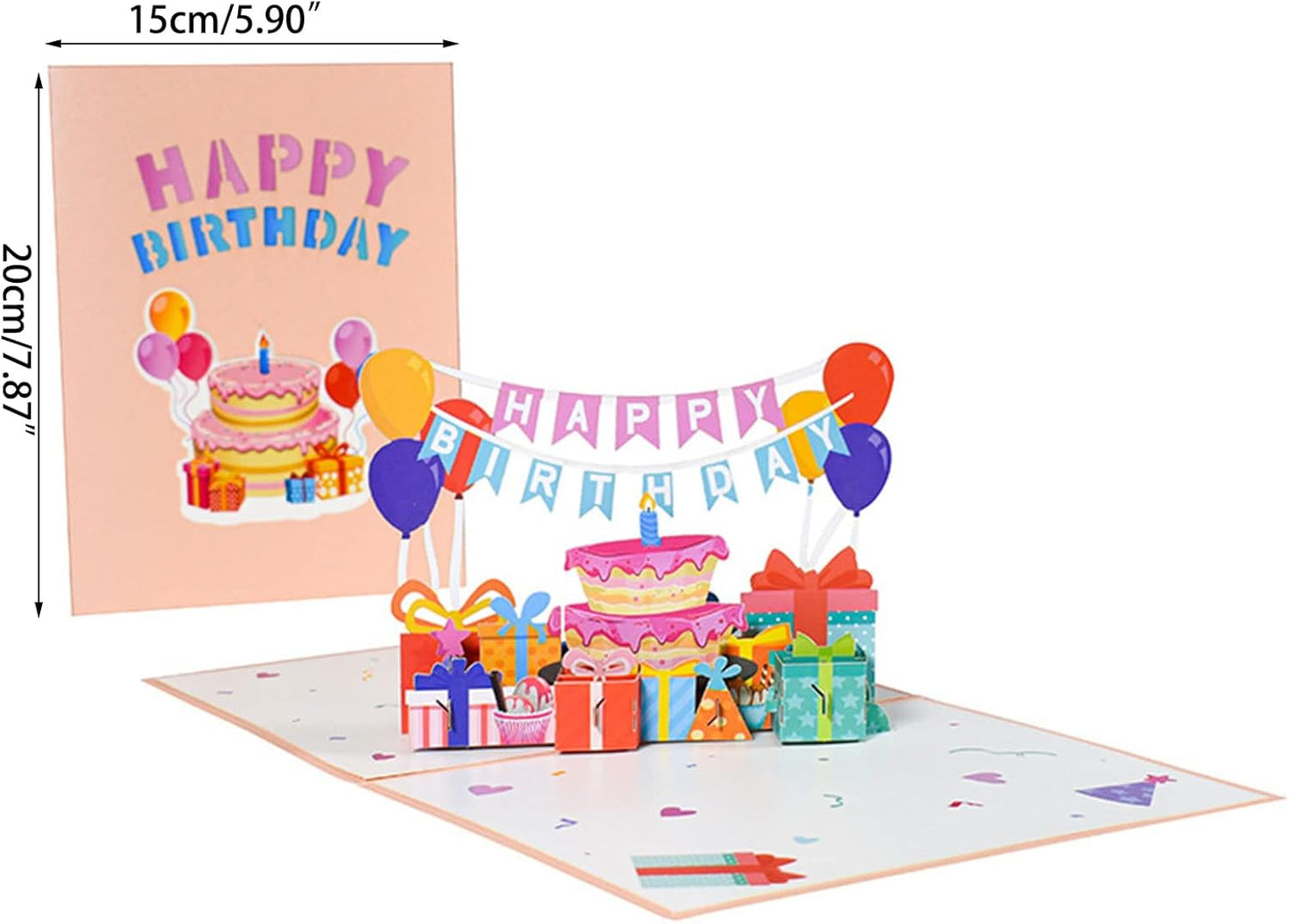 Flag Pulling Birthday Party 3D Pop Up Greeting Card