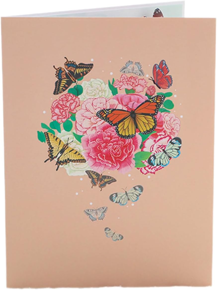 Floral Harmony Butterfly 3D Pop Up Greeting Card