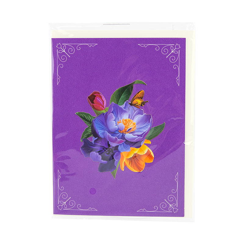 Joyful Blossoms Spring Bouquet 3D Pop Up Greeting Card