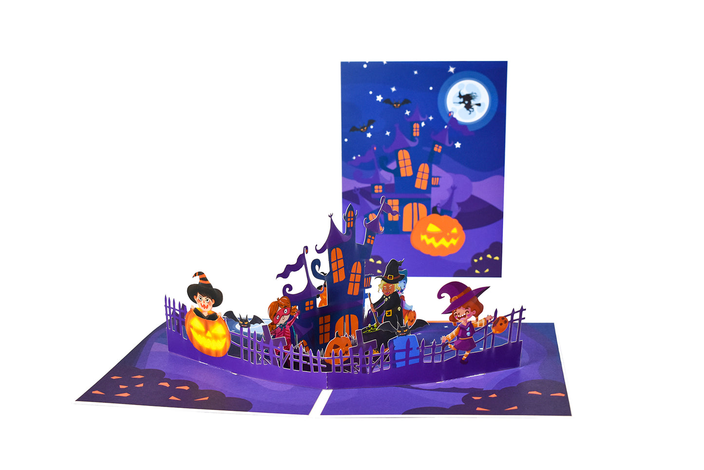 Ghost Castle Hijinks Festive Pop Up Halloween Greeting Card