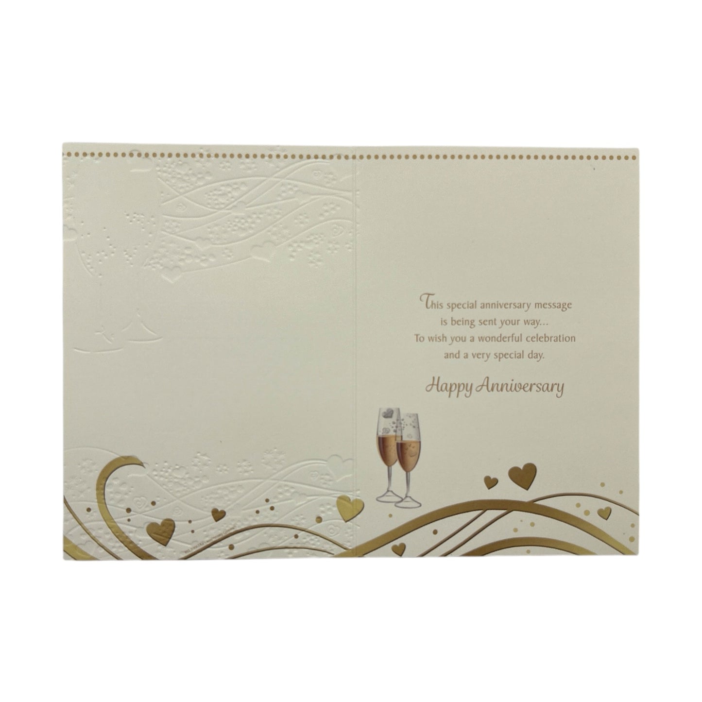 Daughter & Son-In-Law Champagne Glass Traditional Design Anniversary Card