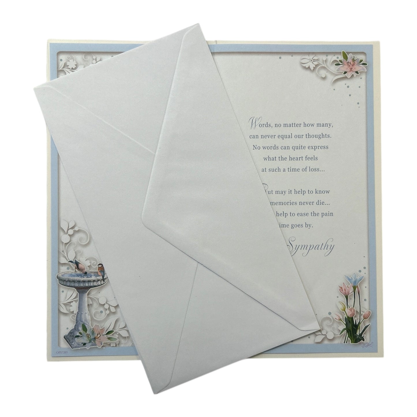 From Both of Us Birdbath Fountain Design Sympathy Opacity Card