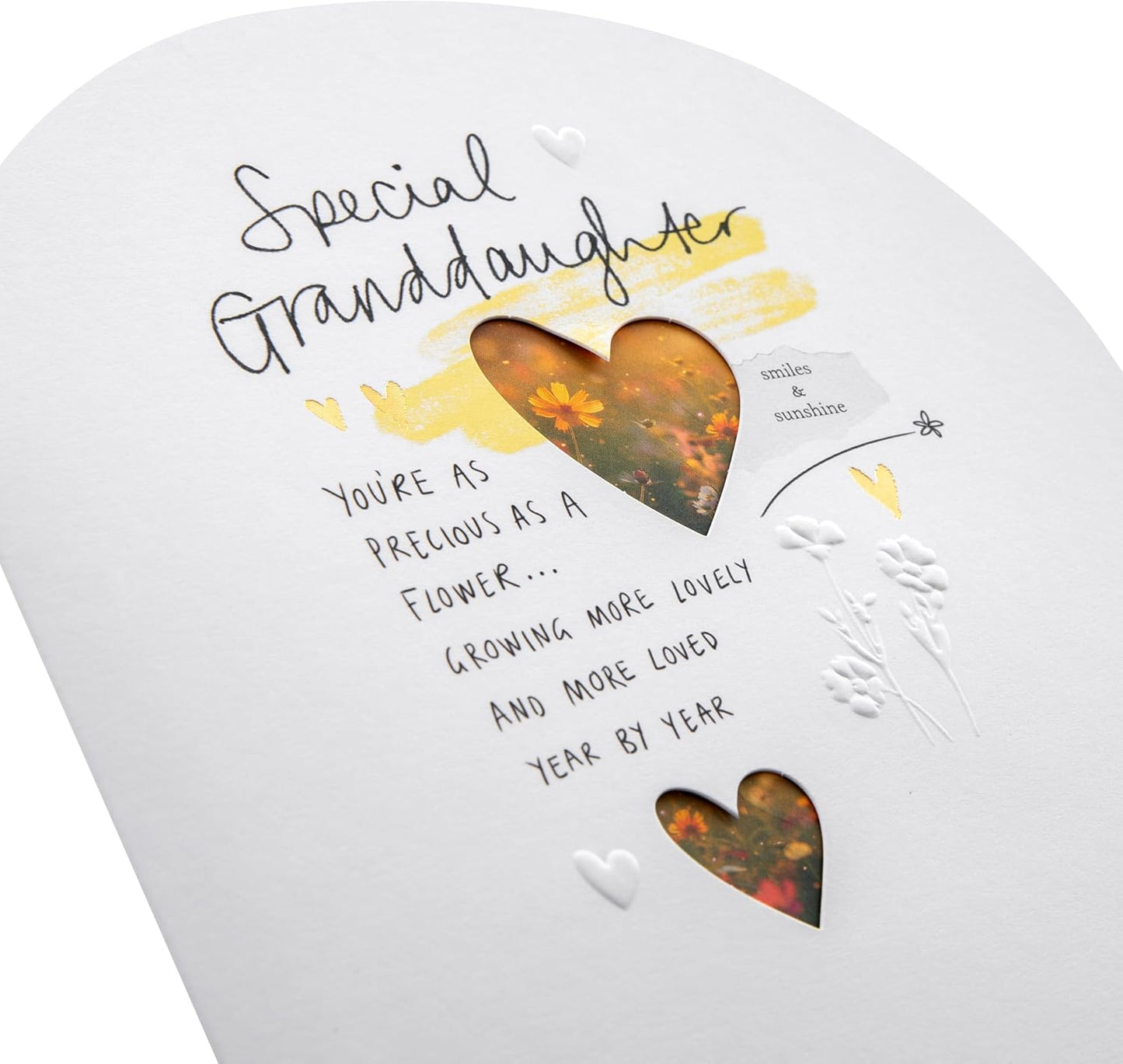 Floral Heartfelt Verse Granddaughter Birthday Card
