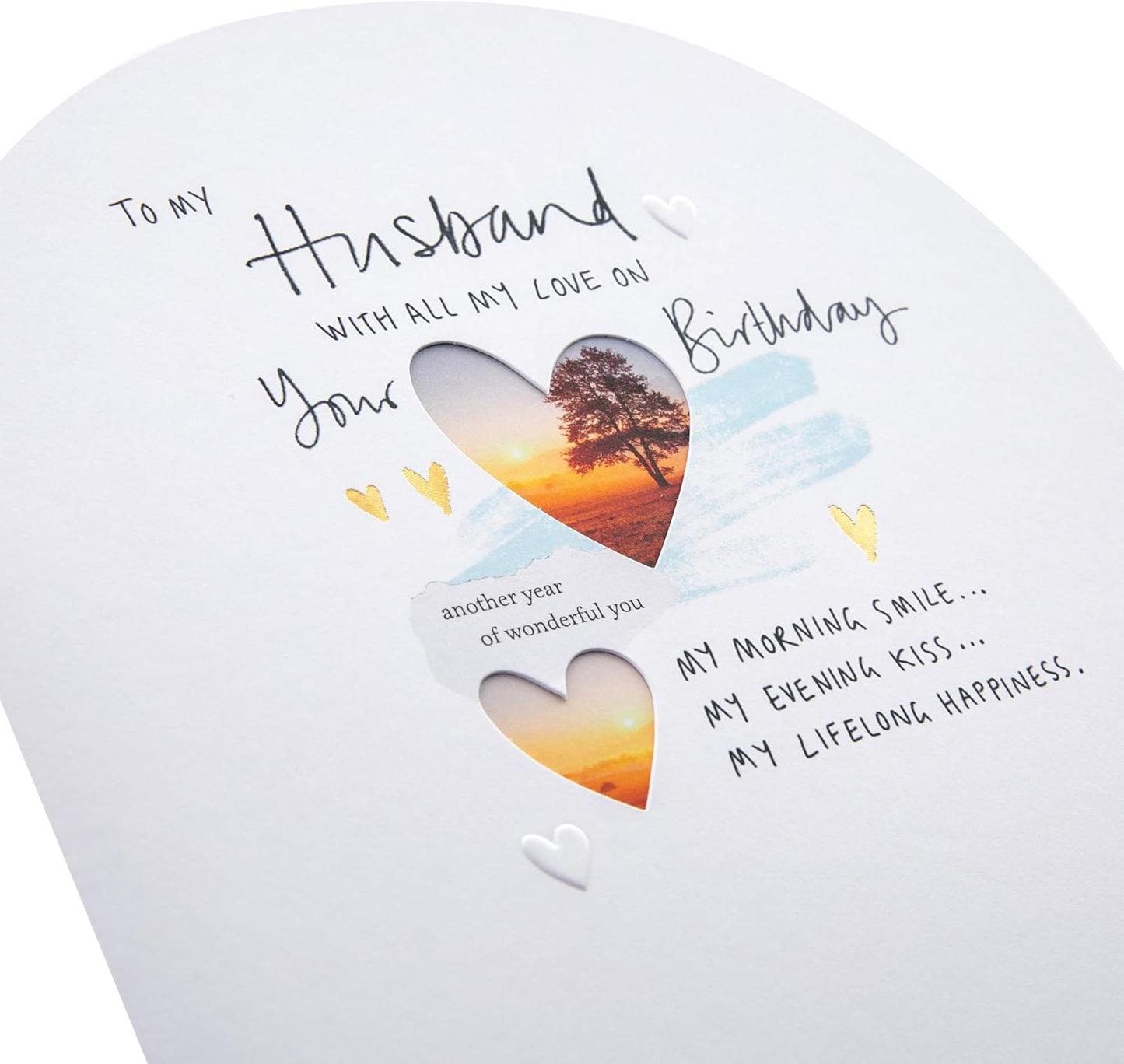 Heart Design Heartfelt Verse Husband Birthday Card