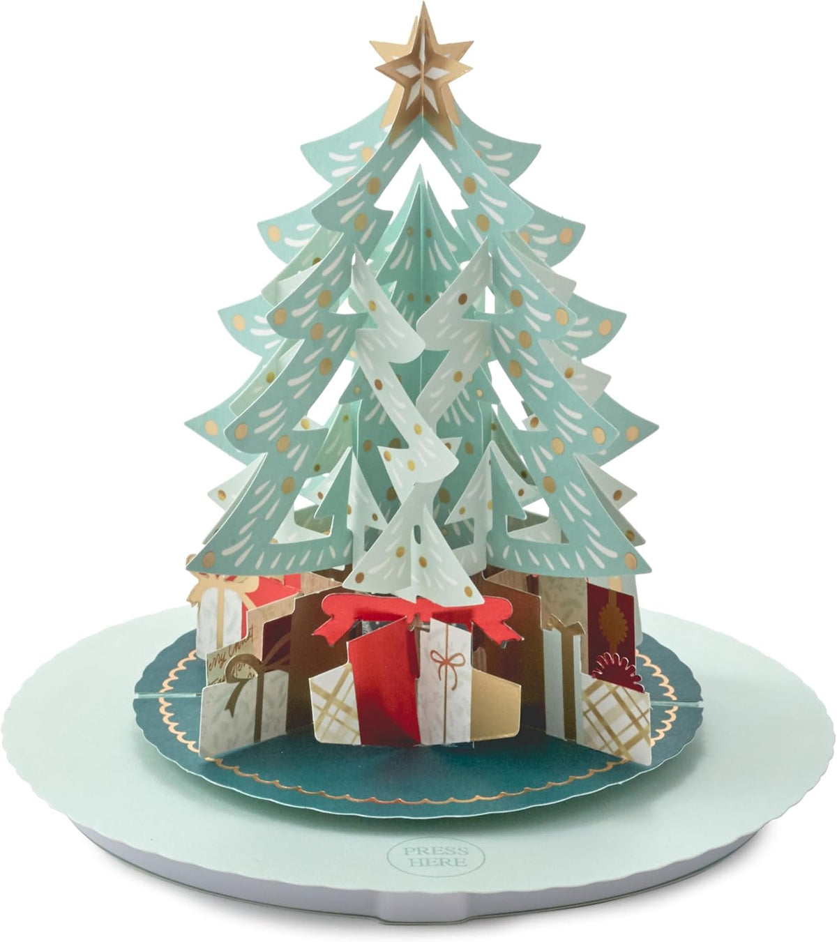 Tree & Presents 3D Pop Up Music & Motion Christmas Card