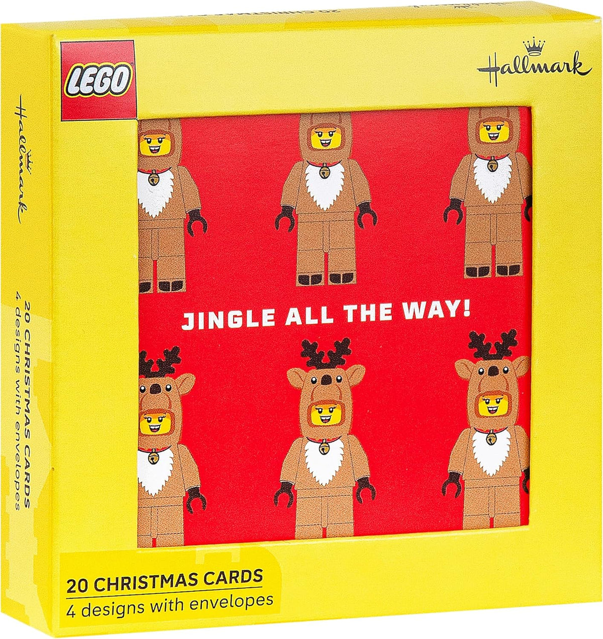 Lego Classroom 20 Cards, 4 Designs Children Multipack Christmas Cards