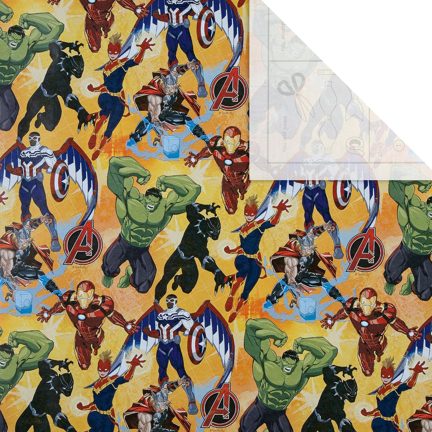 MARVEL Avengers Design 2M Each Wrapping Paper Multipack 3 x 2M Rolls